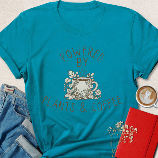 Powered by Plants & Coffee Floral T-Shirt