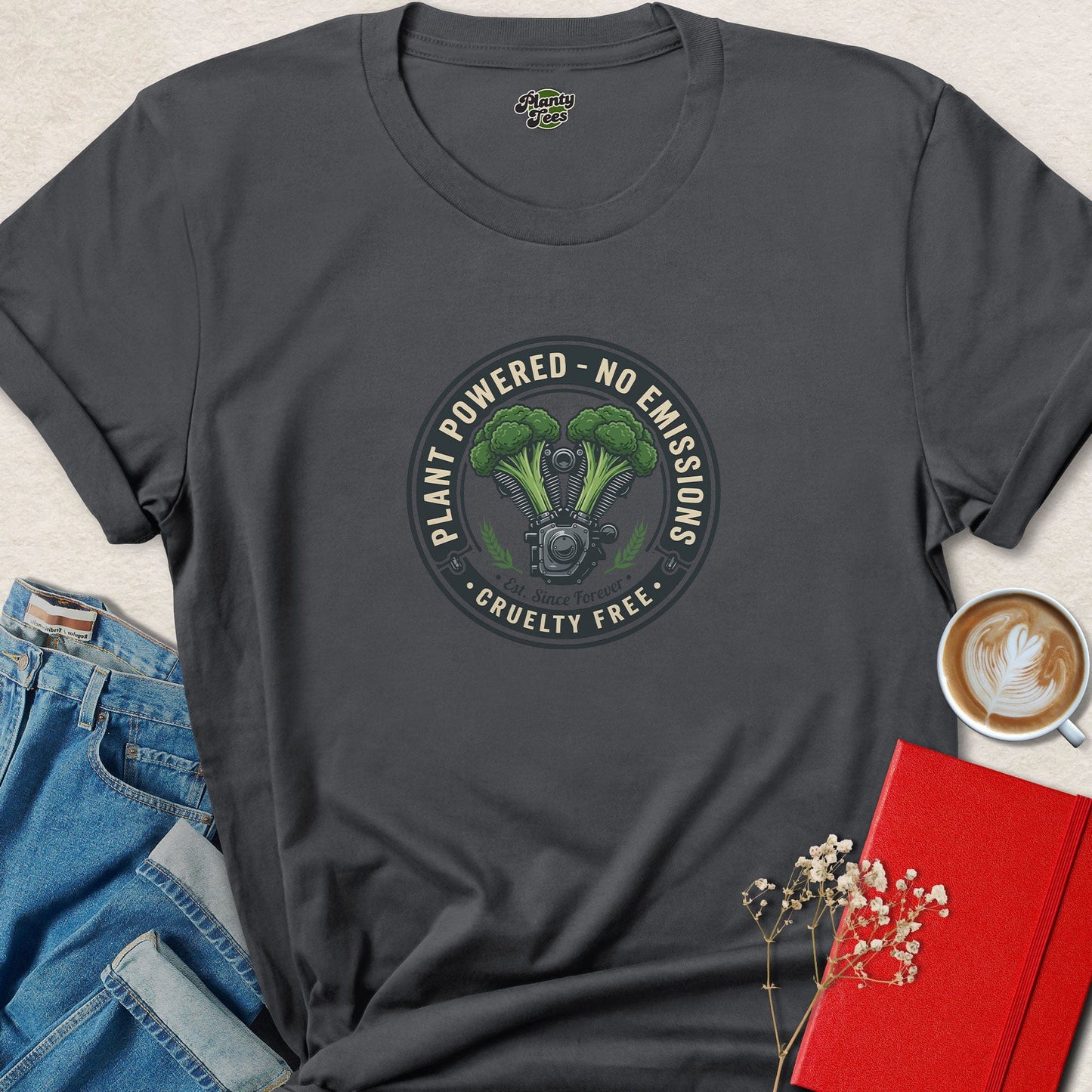 Plant Powered No Emissions Vegan Shirt | Cruelty Free Tee