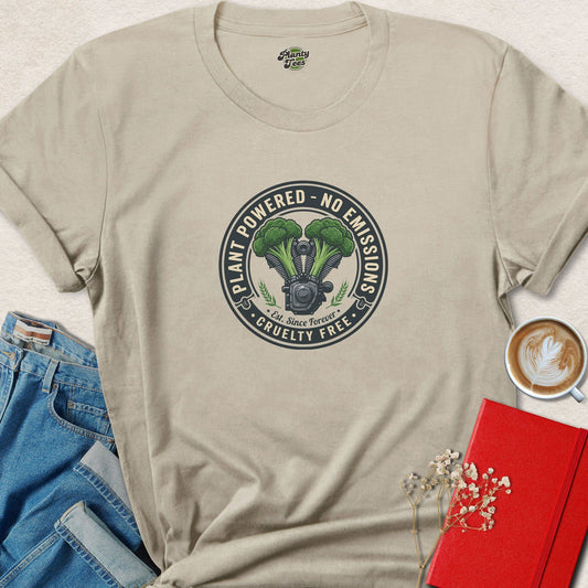 Plant Powered No Emissions Vegan Shirt | Cruelty Free Tee