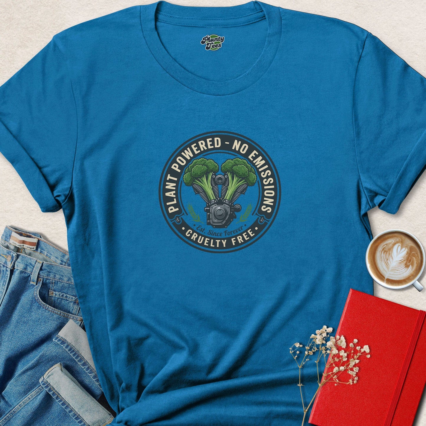 Plant Powered No Emissions Vegan Shirt | Cruelty Free Tee