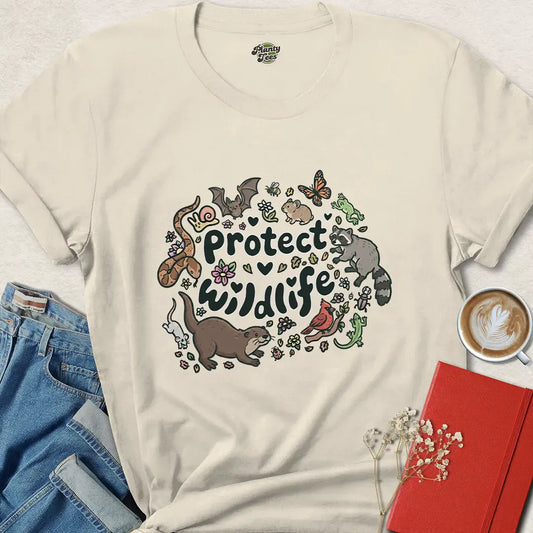 Protect Wildlife T-Shirt – Cute Eco Activist Animal Tee – Support Nature Now