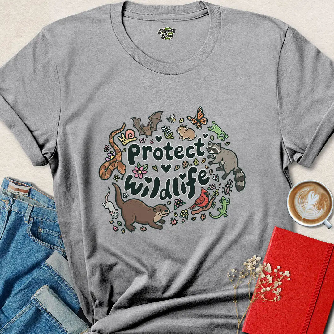 Protect Wildlife T-Shirt – Cute Eco Activist Animal Tee – Support Nature Now