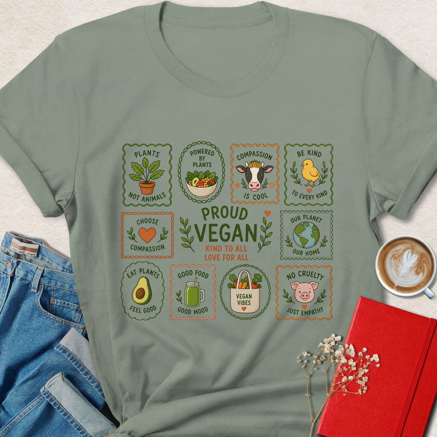 Proud Vegan Doodle T-Shirt |