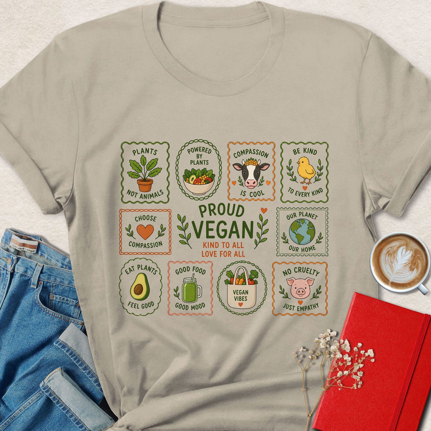 Proud Vegan Doodle T-Shirt |