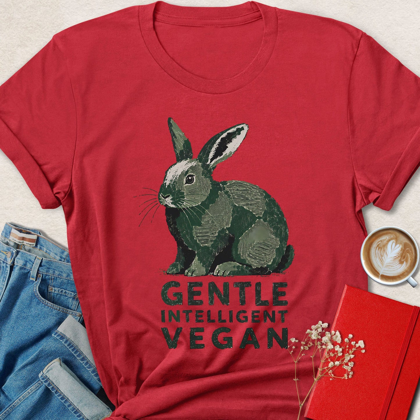 Gentle Intelligent Vegan Rabbit T-Shirt