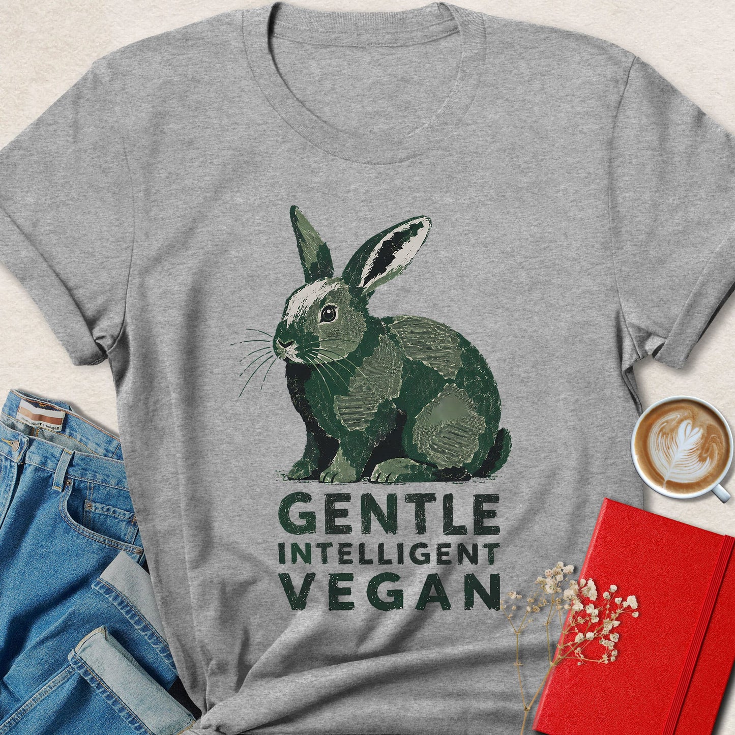 Gentle Intelligent Vegan Rabbit T-Shirt