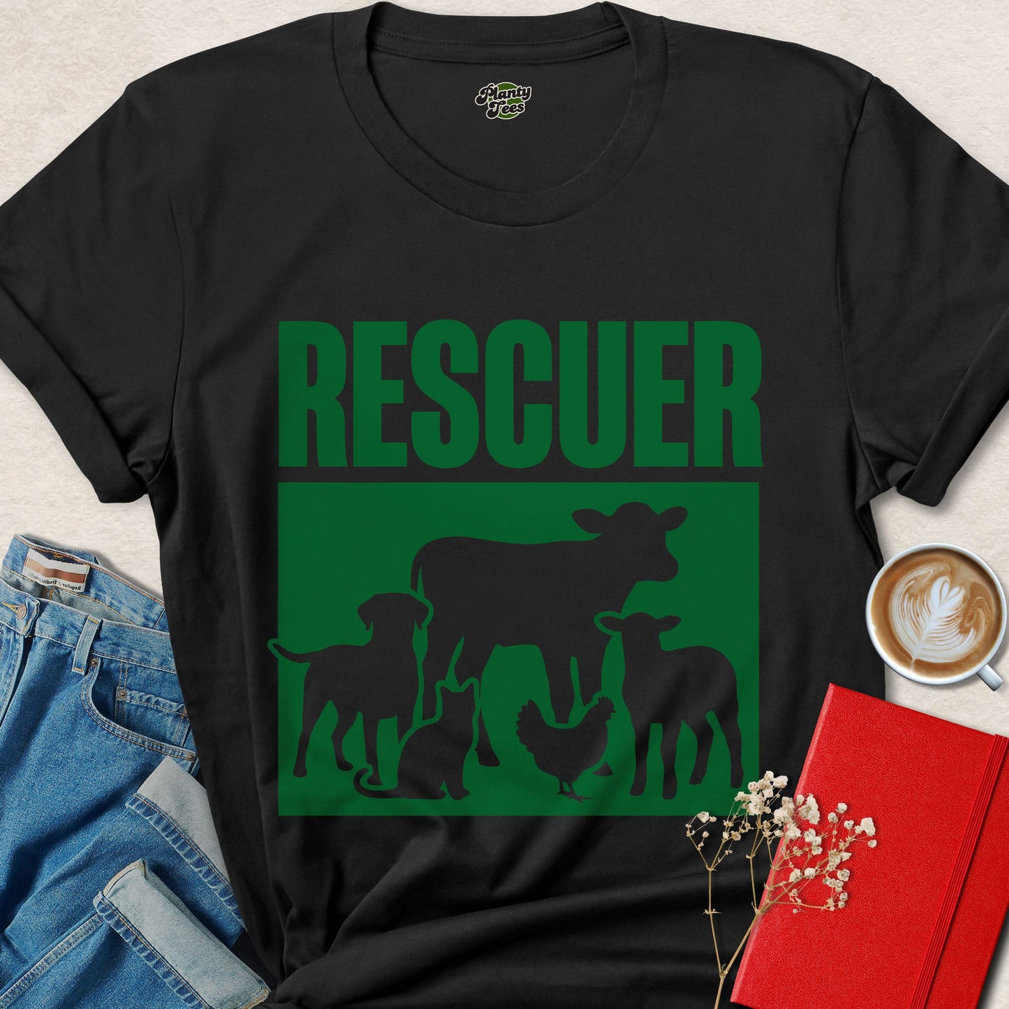 Vegan Animal Rescuer Shirt for Animal Rights Activists