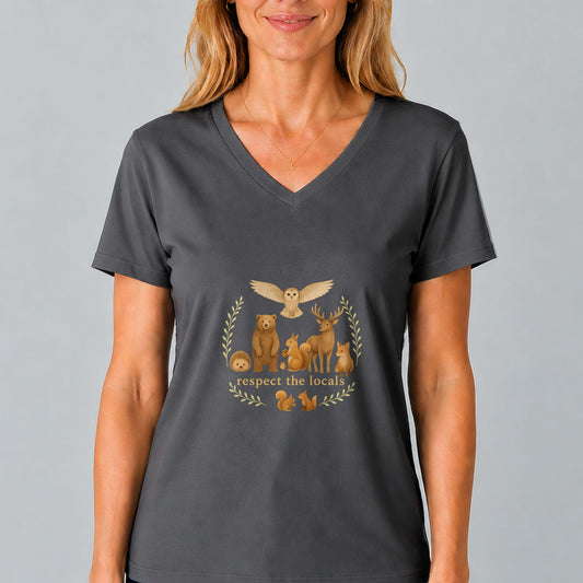 Respect the Locals Wildlife V-Neck T-Shirt for Women