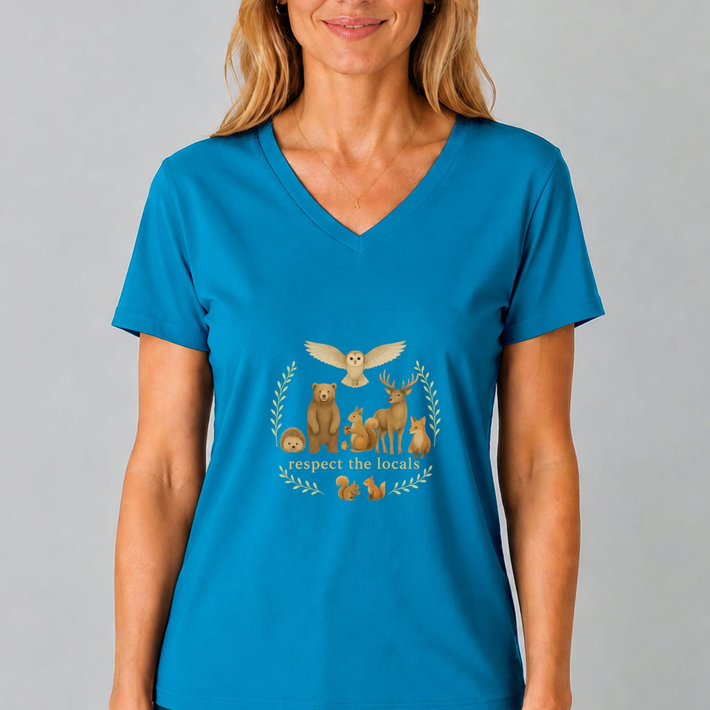 Respect the Locals Wildlife V-Neck T-Shirt for Women