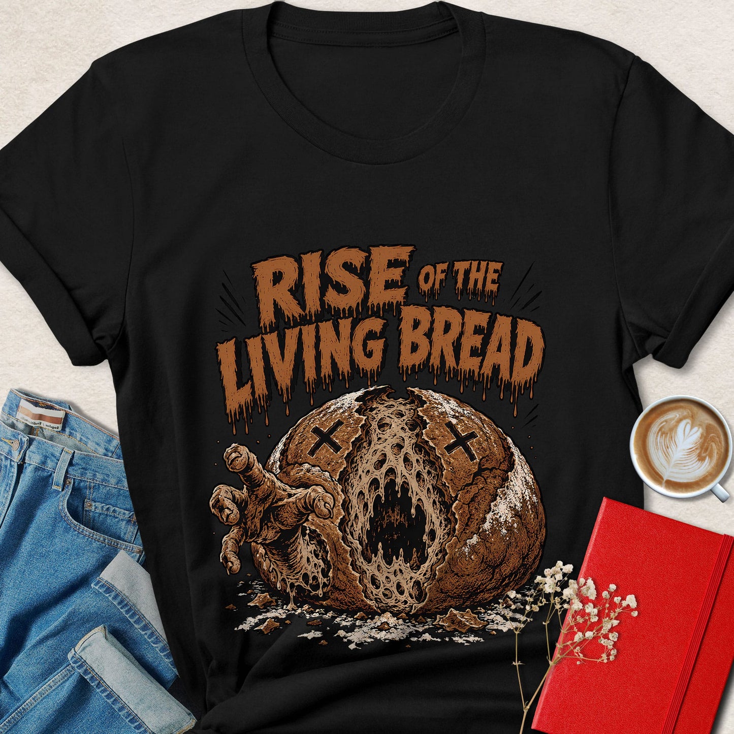 Rise of the Living Bread Funny Halloween Horror T-Shirt