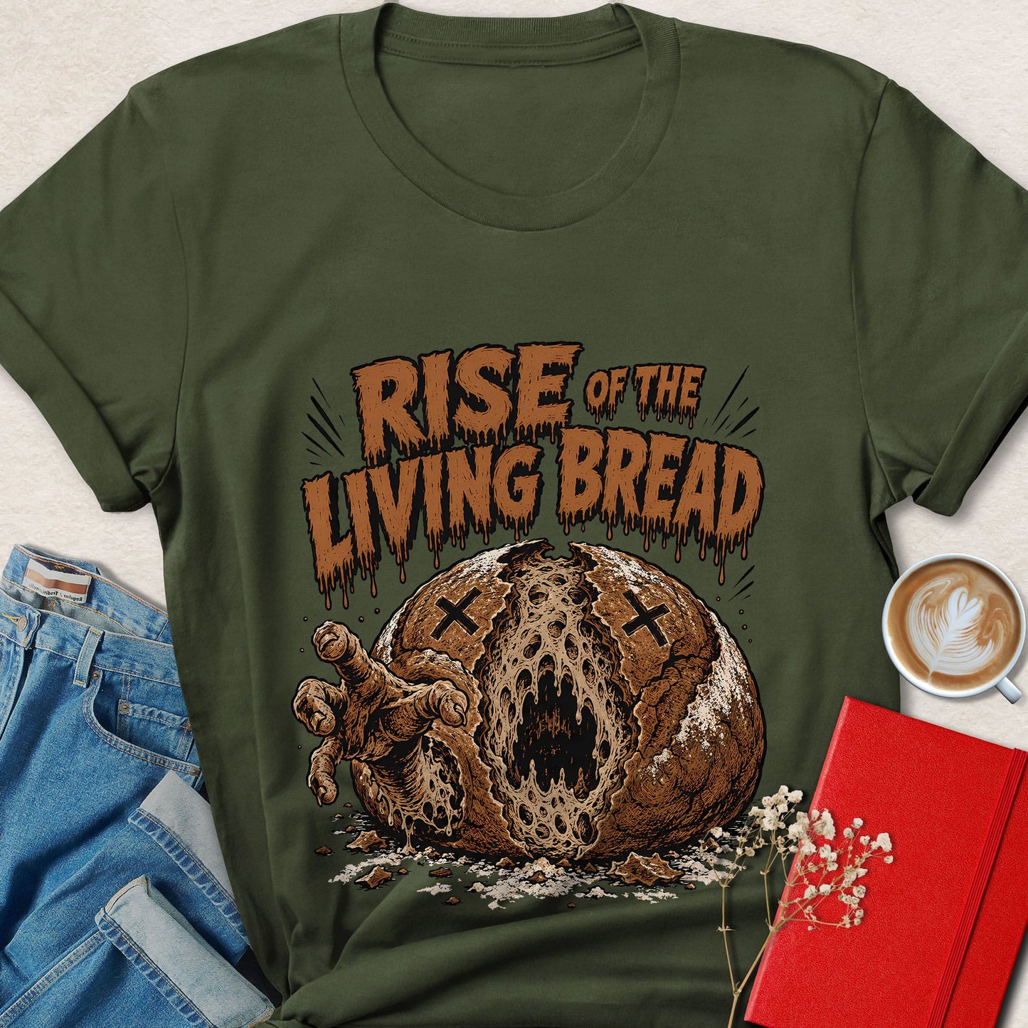 Rise of the Living Bread Funny Halloween Horror T-Shirt