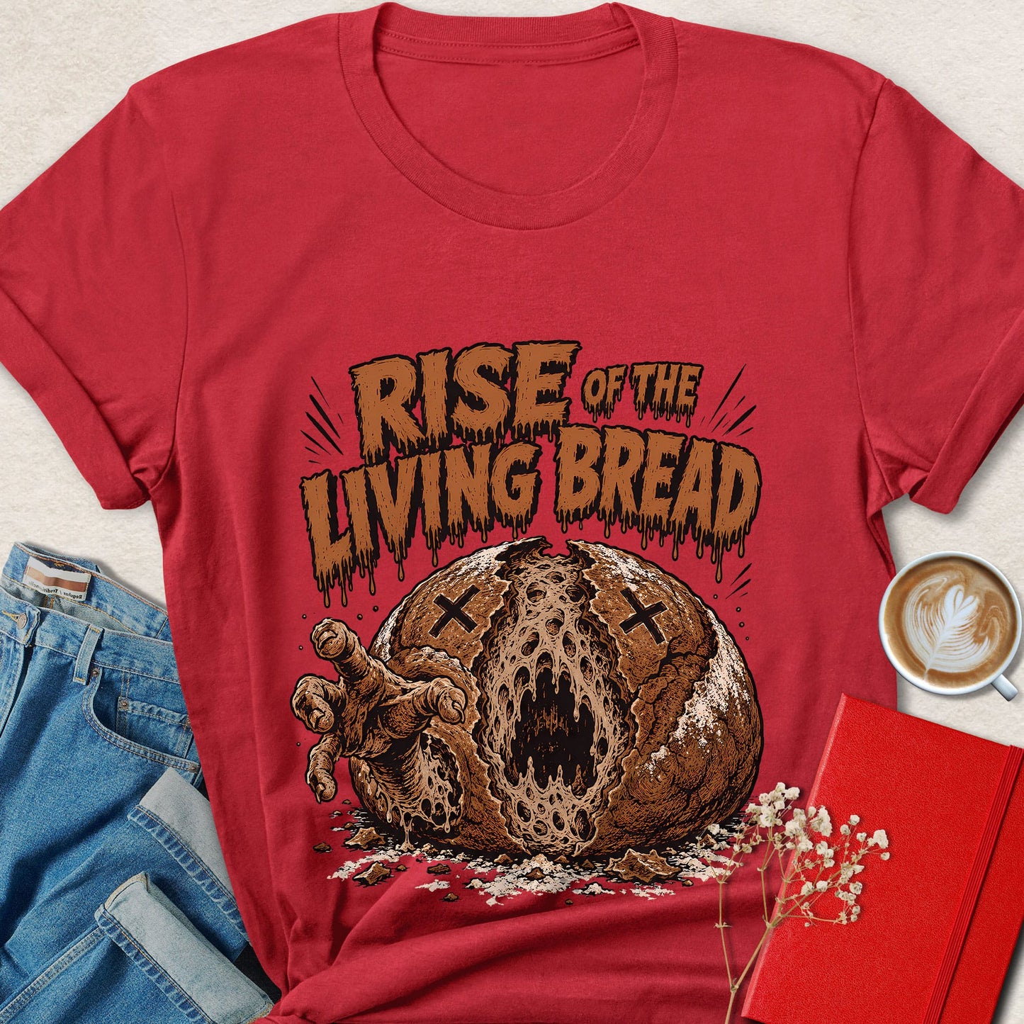 Rise of the Living Bread Funny Halloween Horror T-Shirt