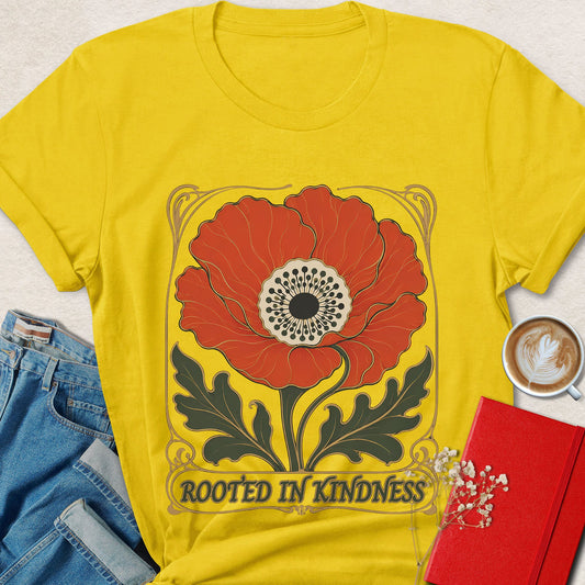 Rooted in Kindness Art Nouveau Poppy T-Shirt