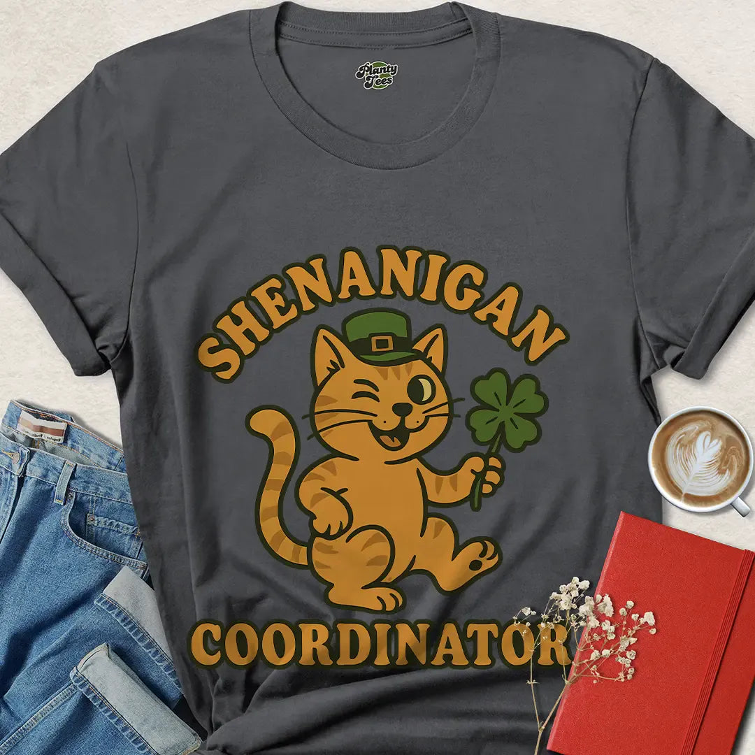 Shenanigan Coordinator Cat Shirt | Funny St. Patrick’s Day Tee for Animal Lovers – Shop Now