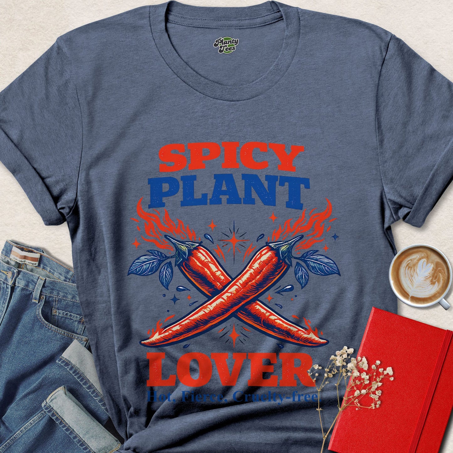 Spicy Plant Lover Vegan Shirt Plant Based Foodie Graphic Tee