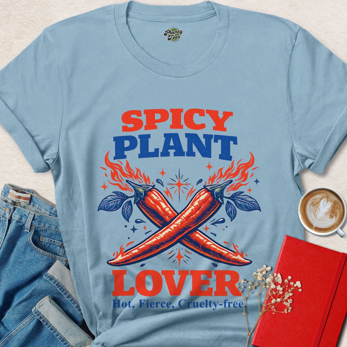 Spicy Plant Lover Vegan Shirt Plant Based Foodie Graphic Tee