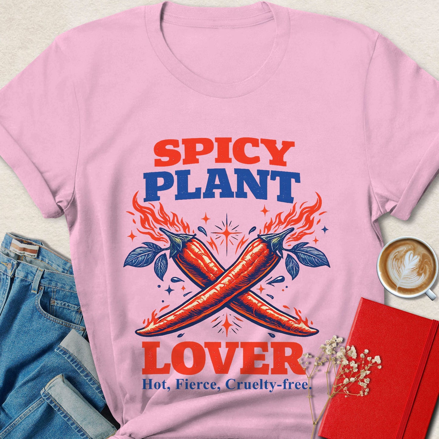 Spicy Plant Lover Vegan Shirt Plant Based Foodie Graphic Tee