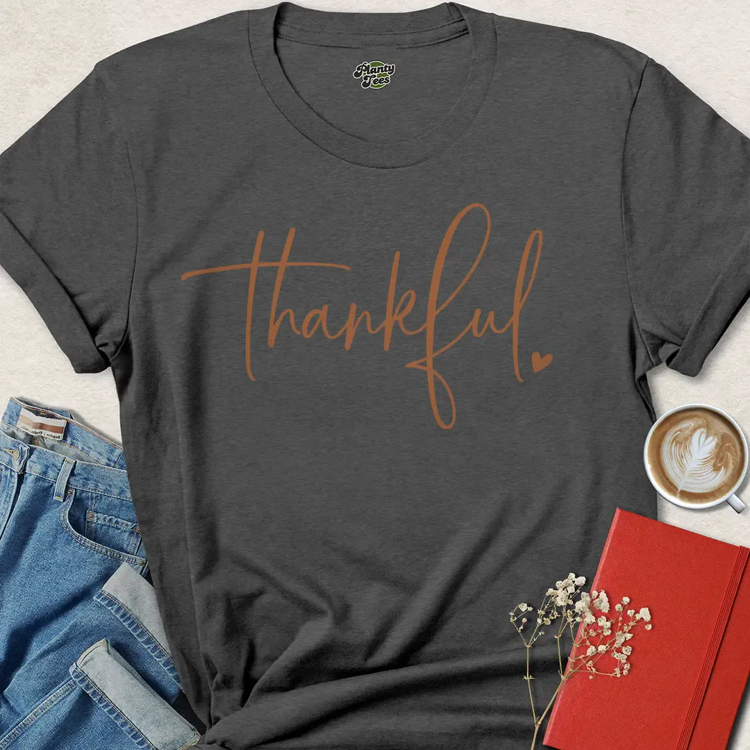 Minimalist Thankful Vegan Shirt – Ethical Fall Fashion