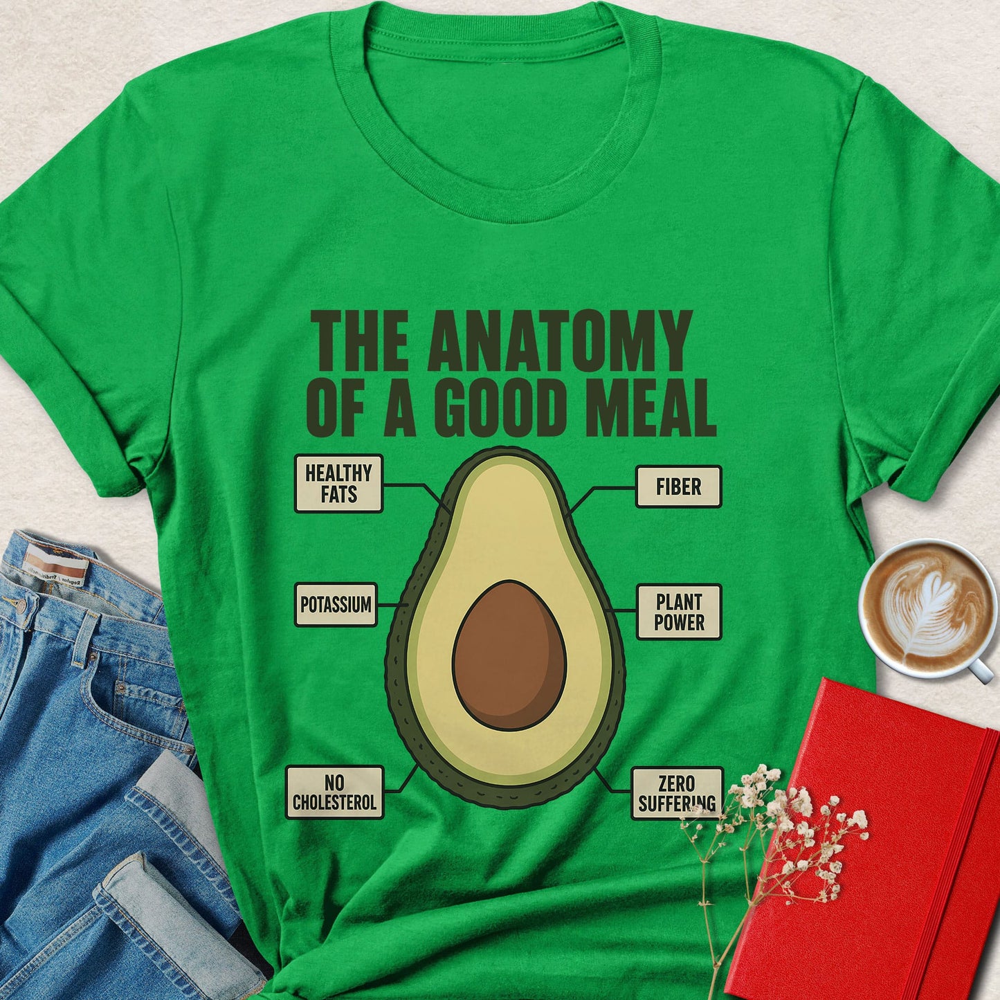 The Anatomy of a Good Meal Avocado T-Shirt