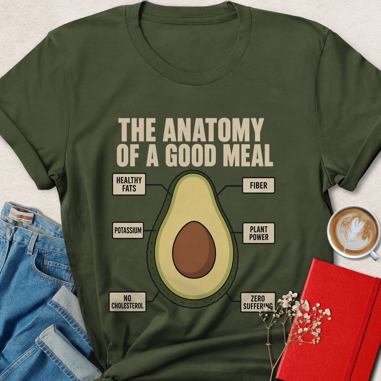 The Anatomy of a Good Meal Avocado T-Shirt