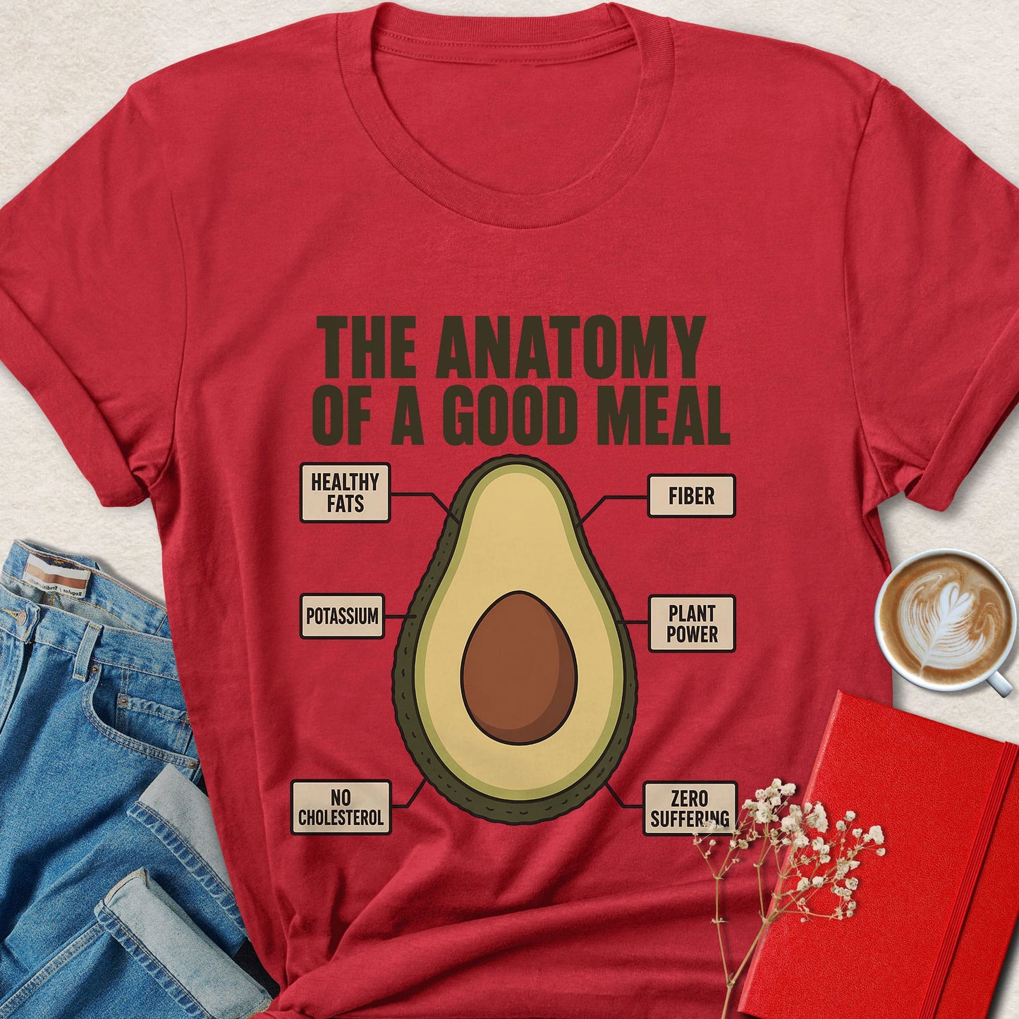 The Anatomy of a Good Meal Avocado T-Shirt