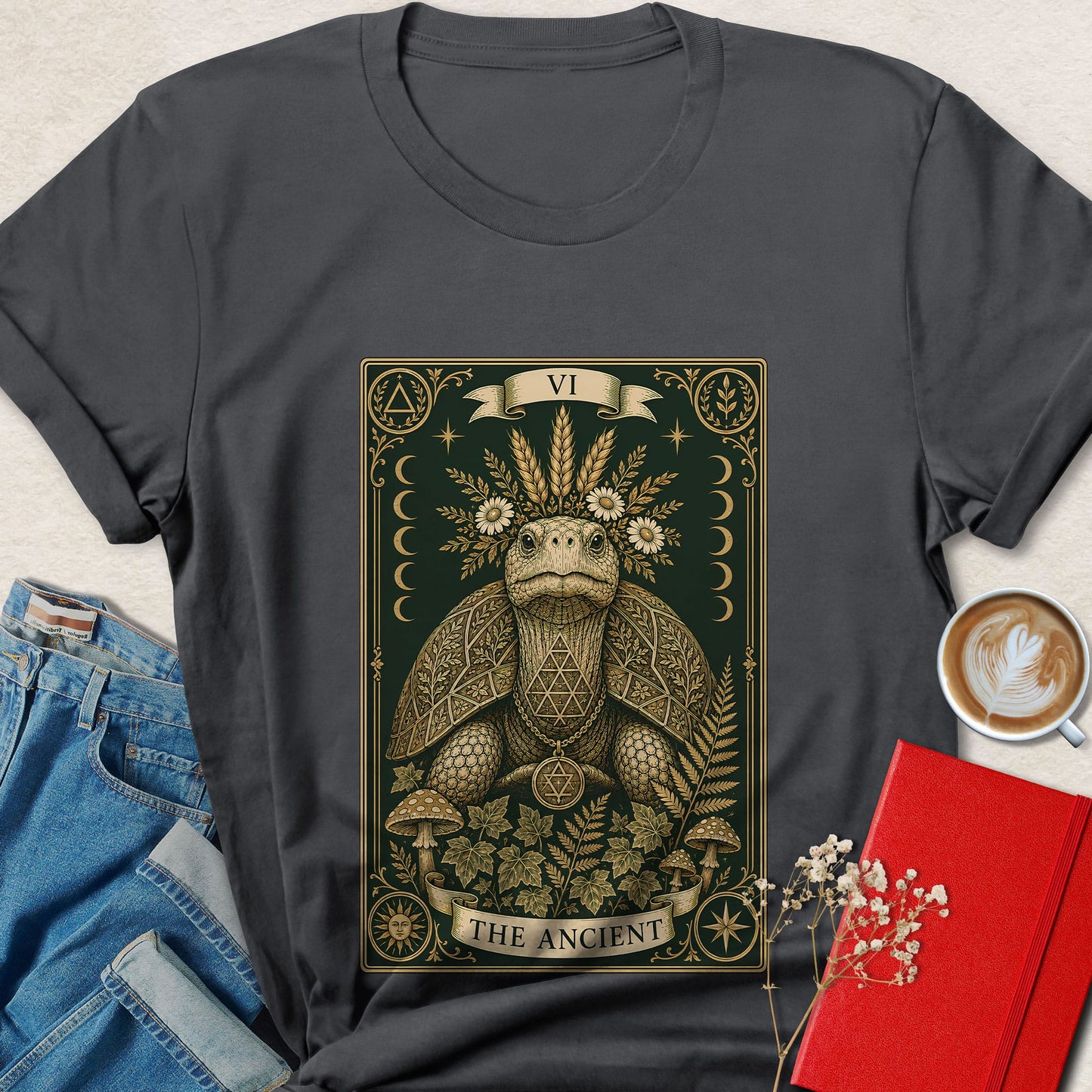 Mystical Turtle T-Shirt | Ancient Tarot Forest Graphic Tee