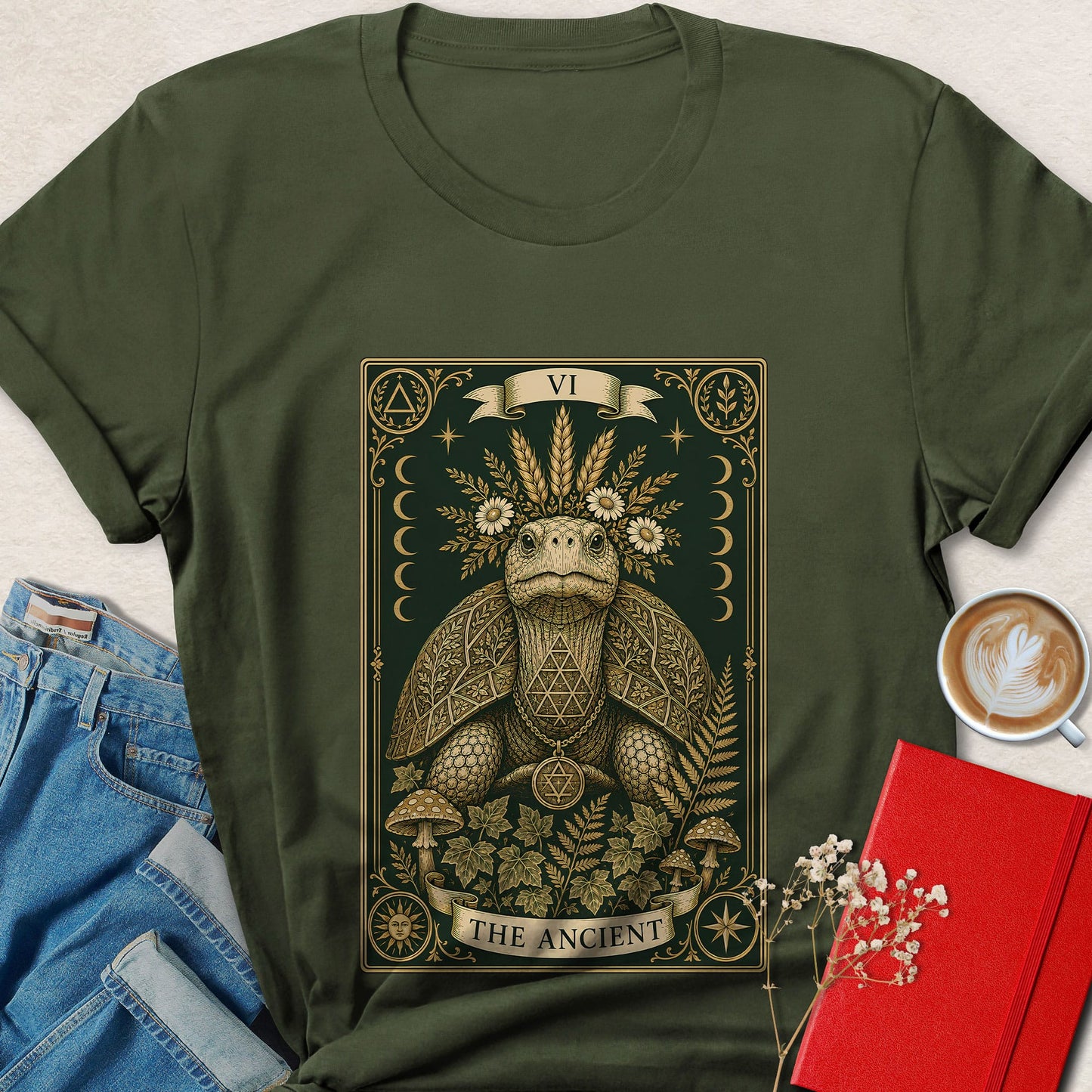 Mystical Turtle T-Shirt | Ancient Tarot Forest Graphic Tee