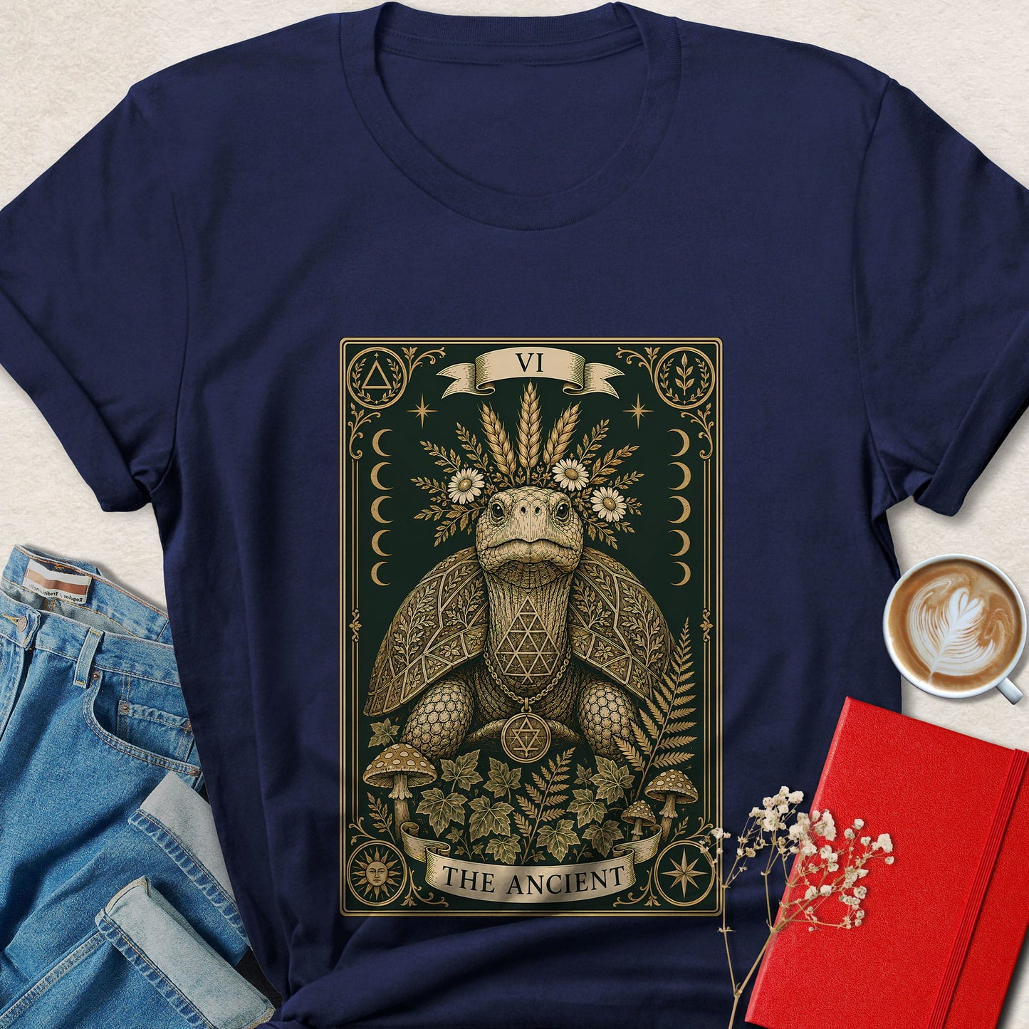 Mystical Turtle T-Shirt | Ancient Tarot Forest Graphic Tee