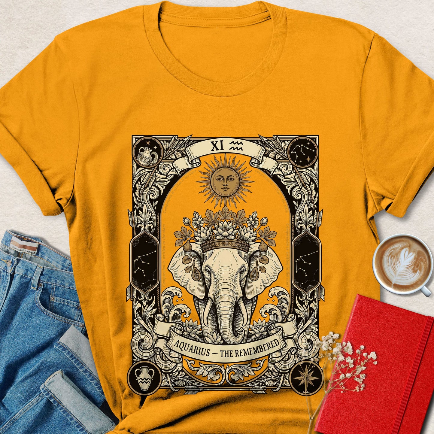 Elephant Aquarius - The Remembered Tarot T-Shirt