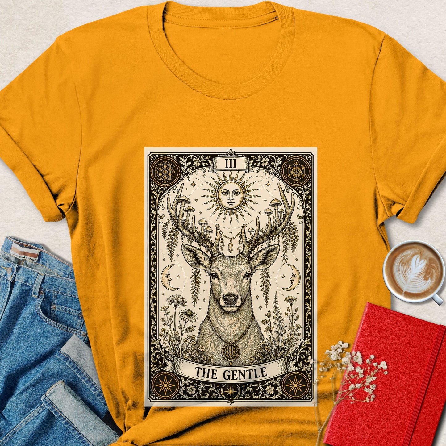 Deer Tarot Vegan Shirt Animal Rights Plant Based Tee
