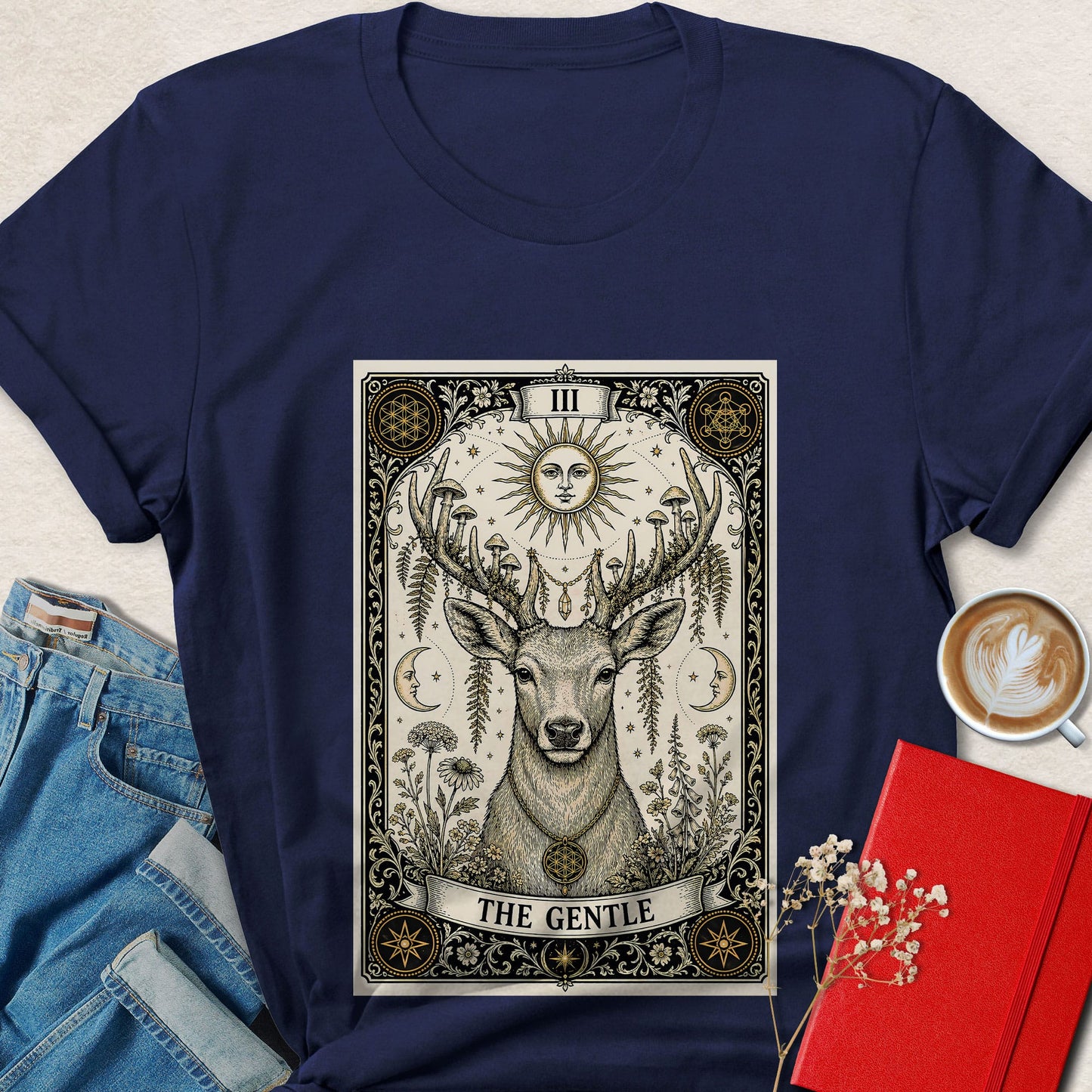 Deer Tarot Vegan Shirt Animal Rights Plant Based Tee