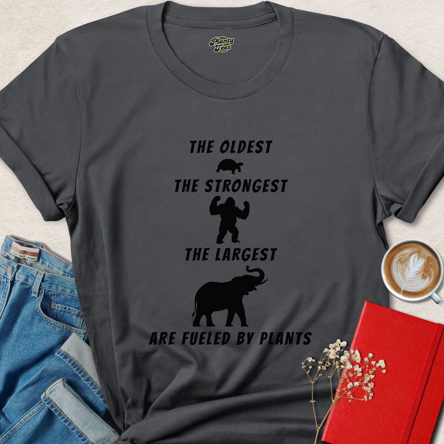 Plant Powered Strength Vegan Shirt Strongest Animals Eat Plants