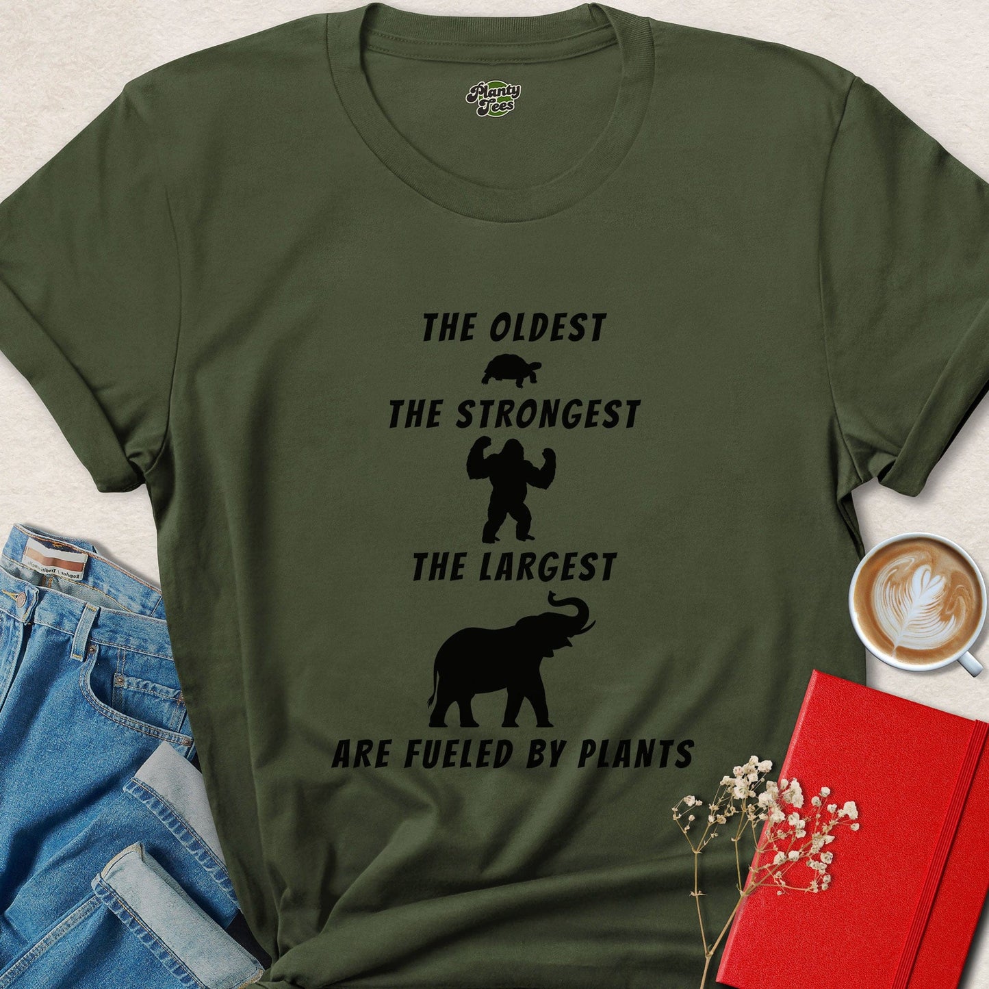 Plant Powered Strength Vegan Shirt Strongest Animals Eat Plants