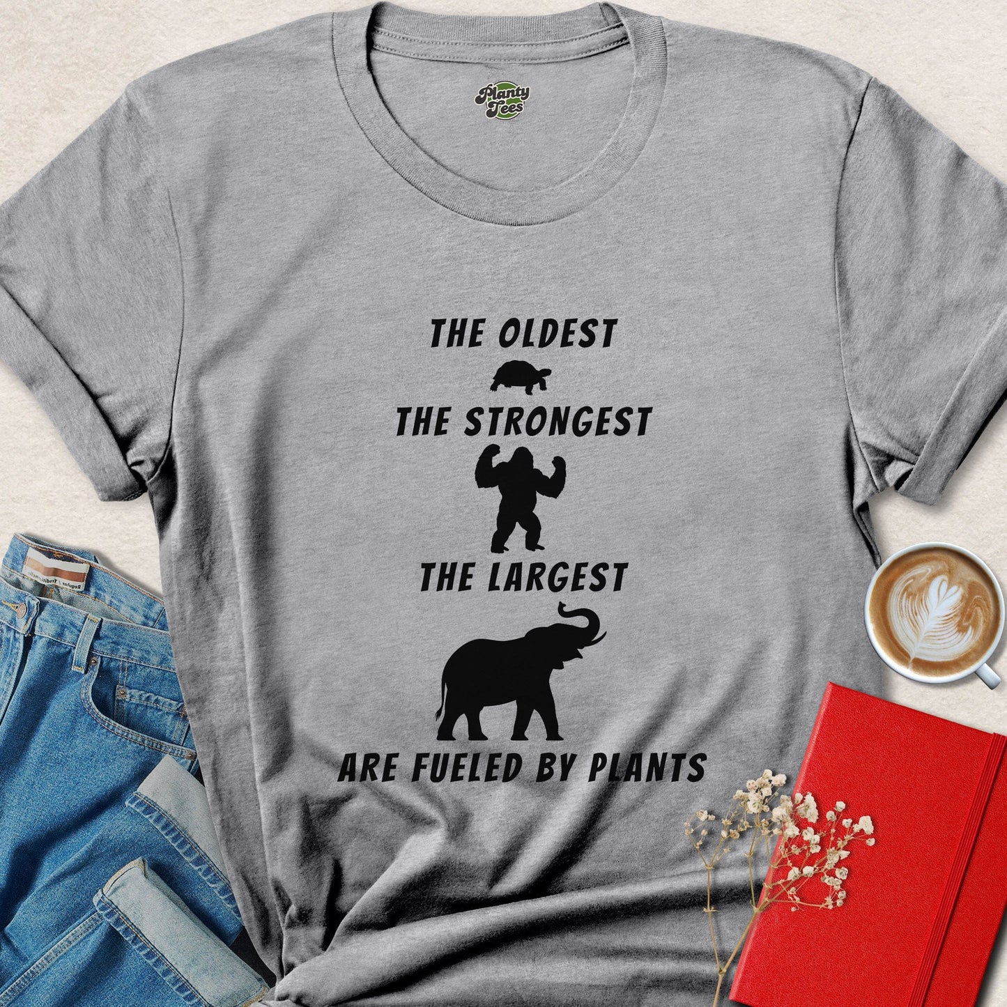 Plant Powered Strength Vegan Shirt Strongest Animals Eat Plants