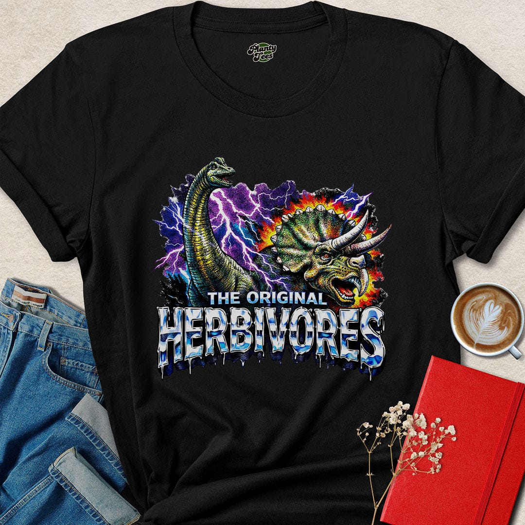 Vegan Dinosaur Shirt - Herbivore Power Tee for Animal Rights Fans | Shop Now
