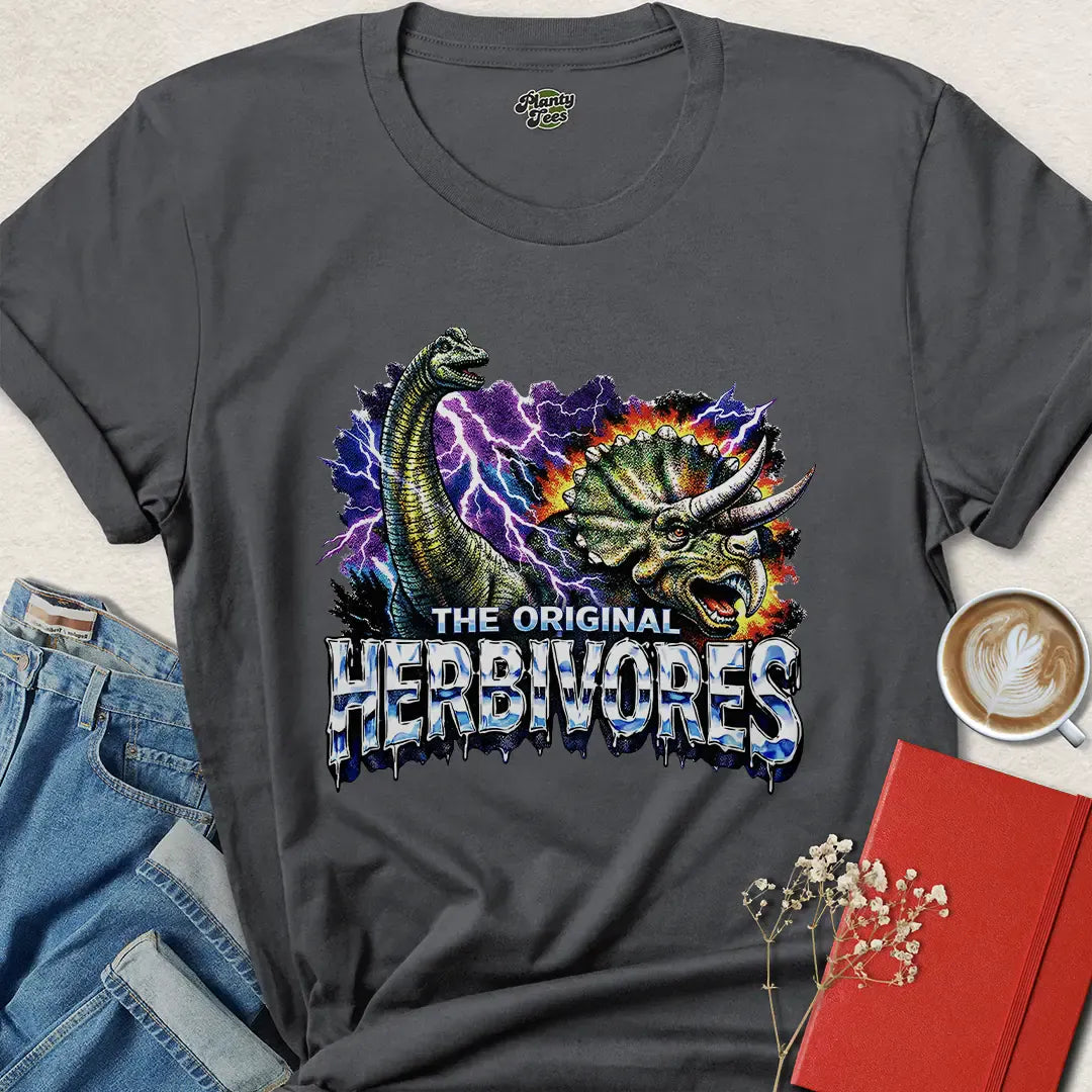 Vegan Dinosaur Shirt - Herbivore Power Tee for Animal Rights Fans | Shop Now