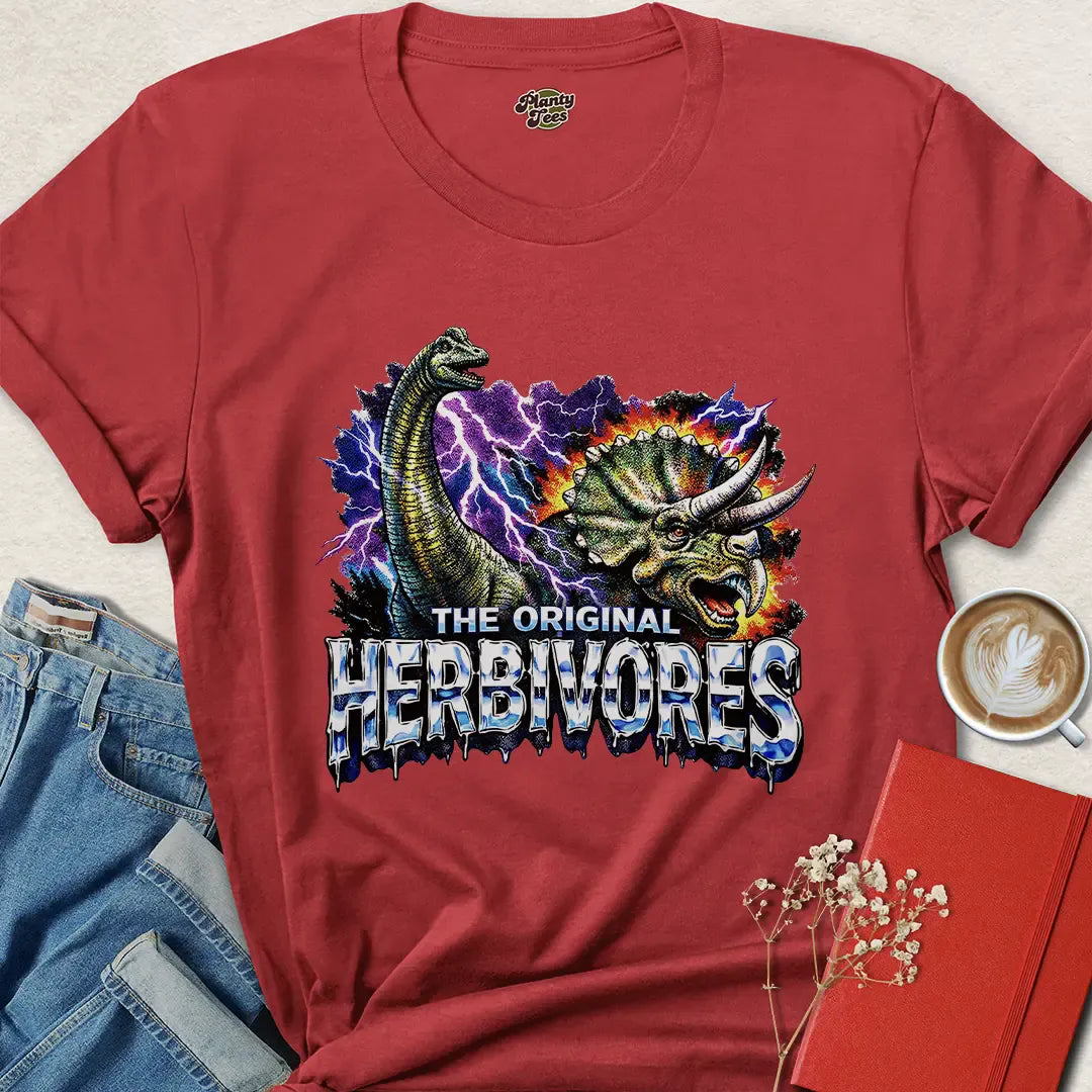 Vegan Dinosaur Shirt - Herbivore Power Tee for Animal Rights Fans | Shop Now
