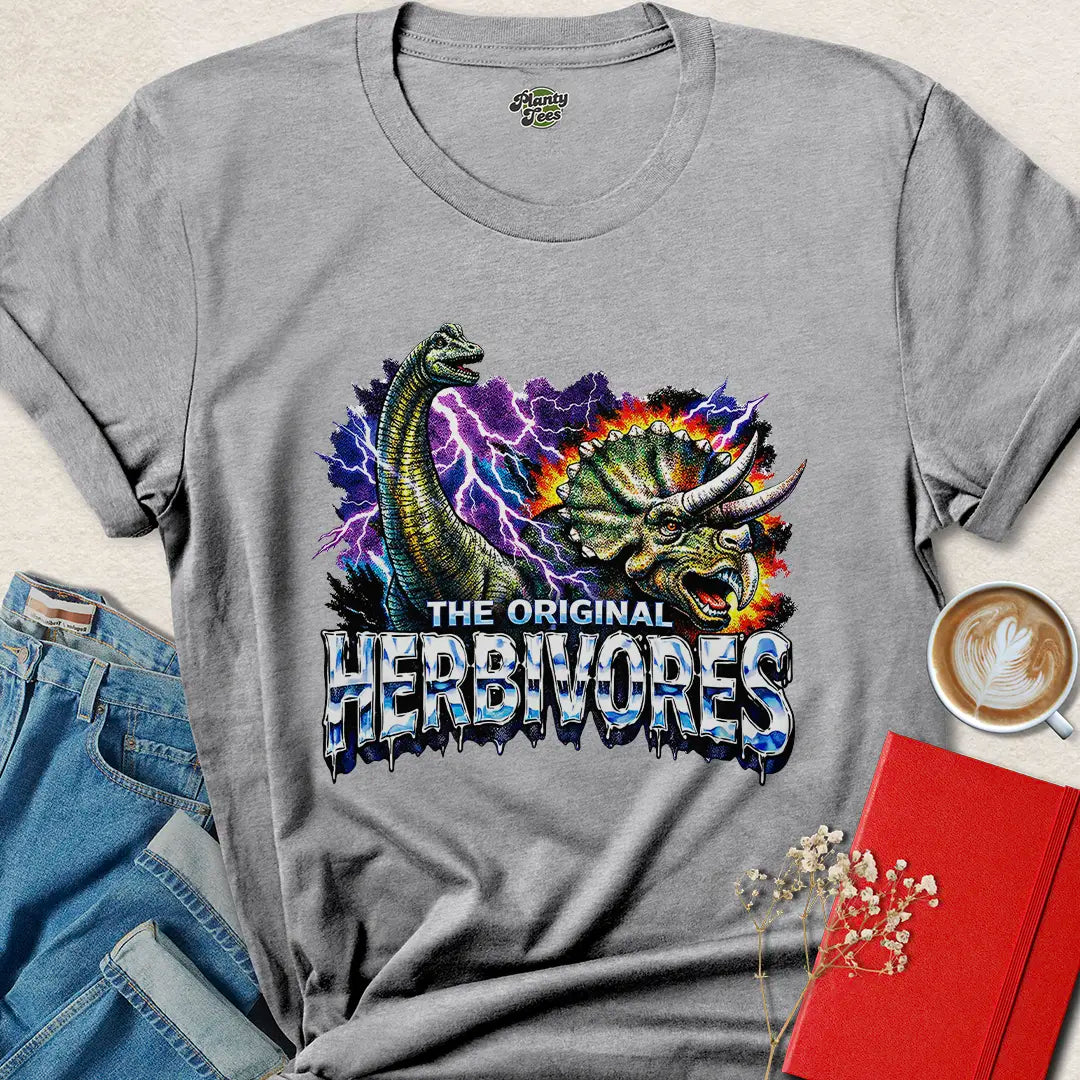 Vegan Dinosaur Shirt - Herbivore Power Tee for Animal Rights Fans | Shop Now