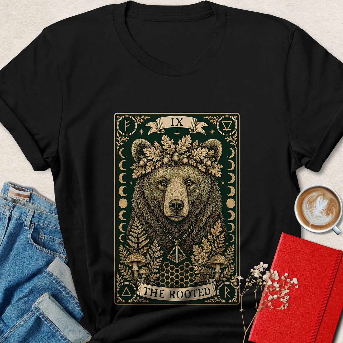 Bear Tarot T-Shirt | Mystical Rooted Forest Graphic Tee
