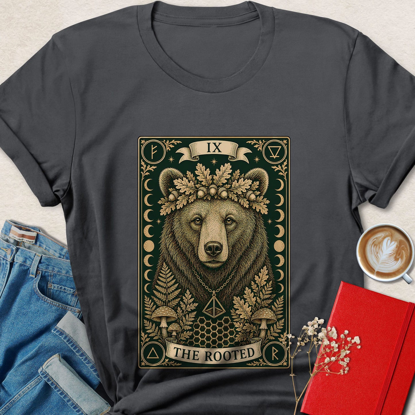 Bear Tarot T-Shirt | Mystical Rooted Forest Graphic Tee
