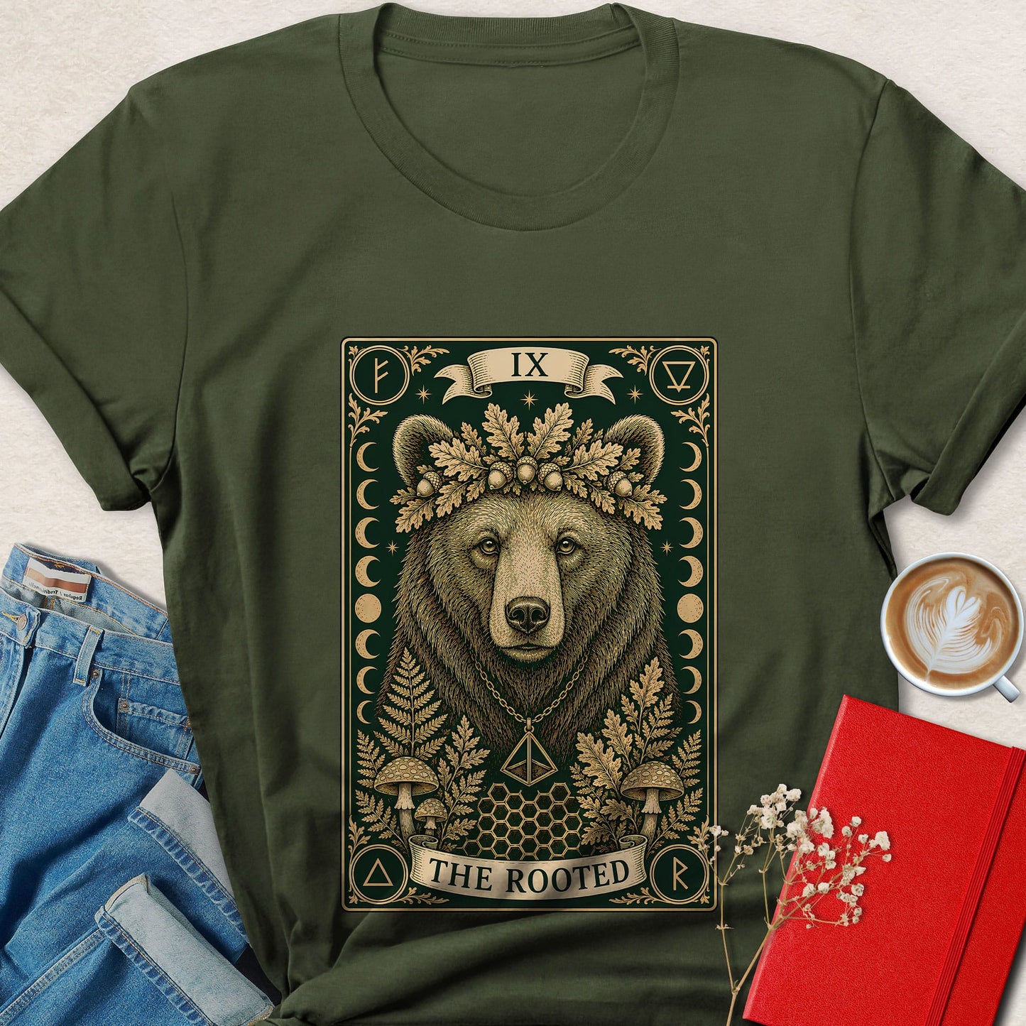 Bear Tarot T-Shirt | Mystical Rooted Forest Graphic Tee