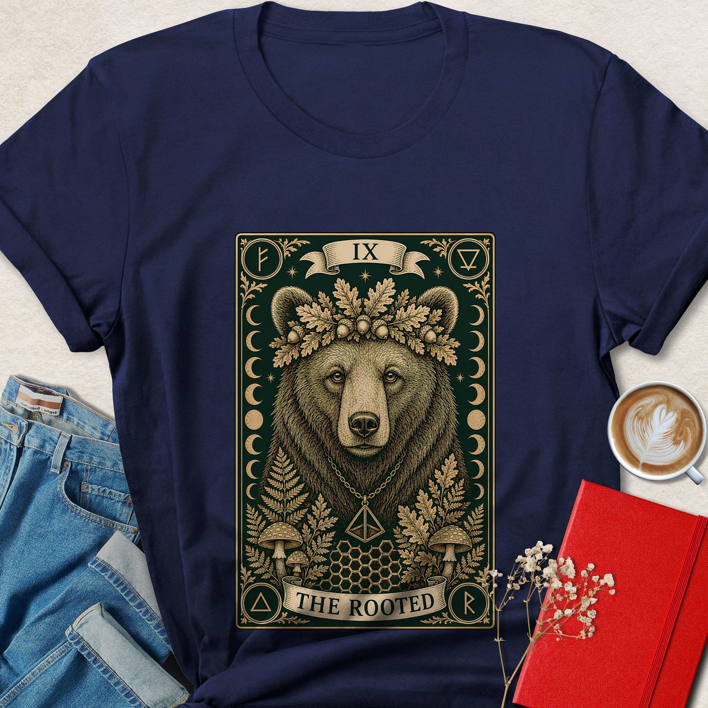 Bear Tarot T-Shirt | Mystical Rooted Forest Graphic Tee