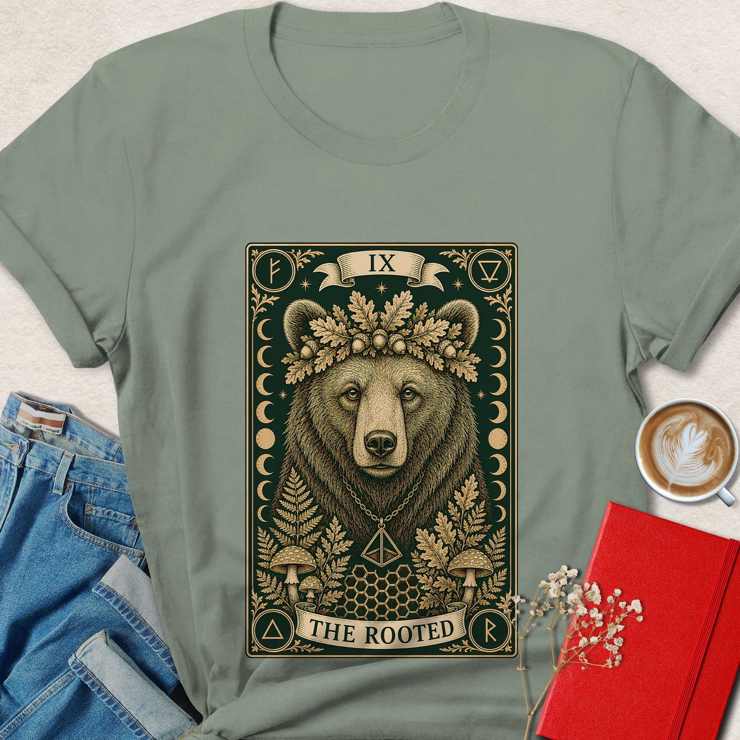 Bear Tarot T-Shirt | Mystical Rooted Forest Graphic Tee