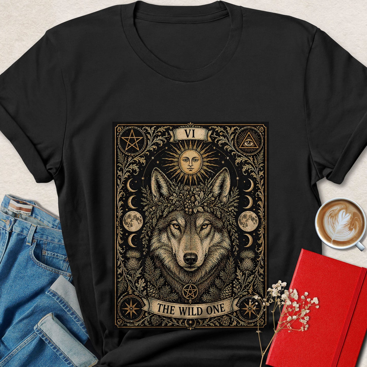 Wolf Tarot Vegan Shirt Animal Rights Plant Based Tee