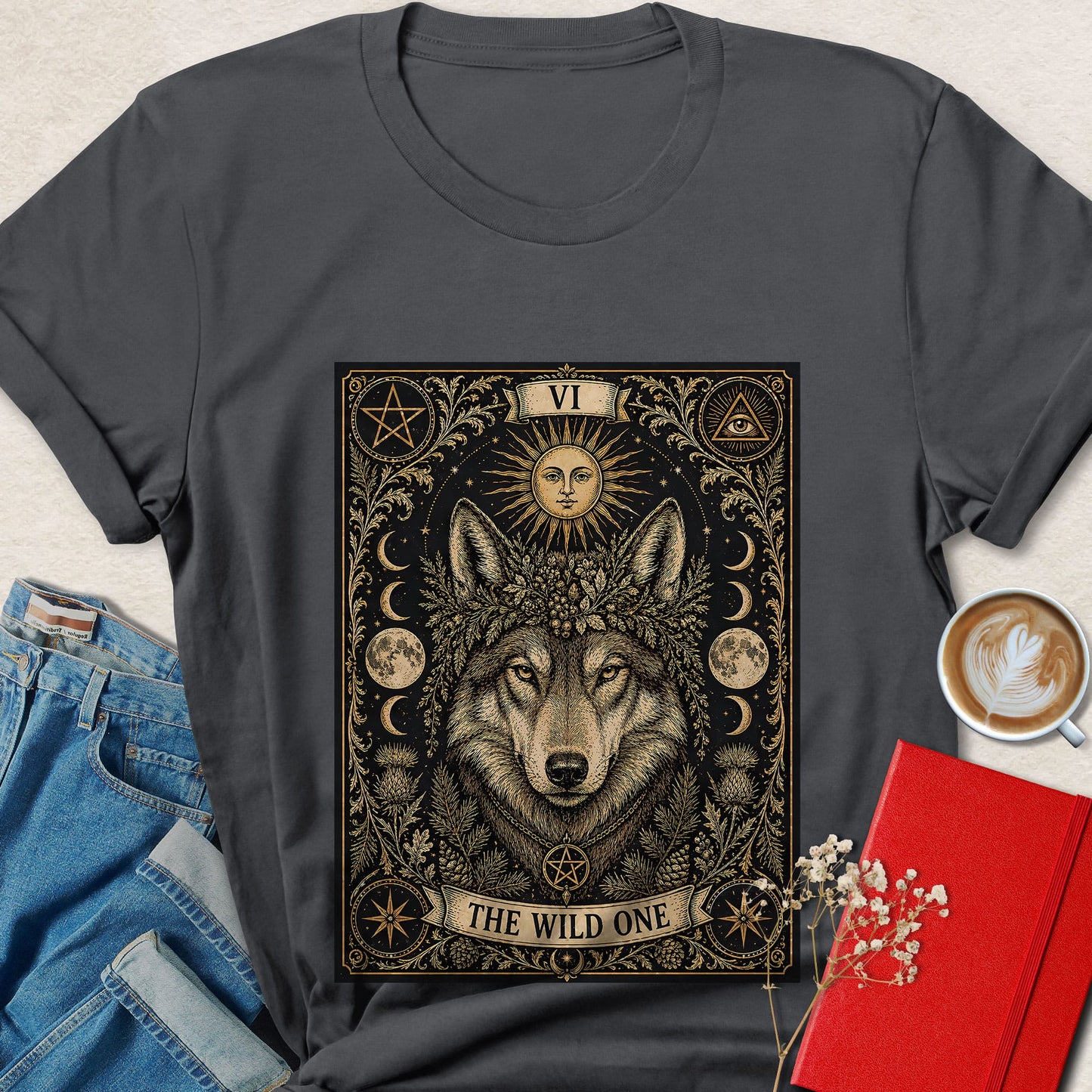 Wolf Tarot Vegan Shirt Animal Rights Plant Based Tee