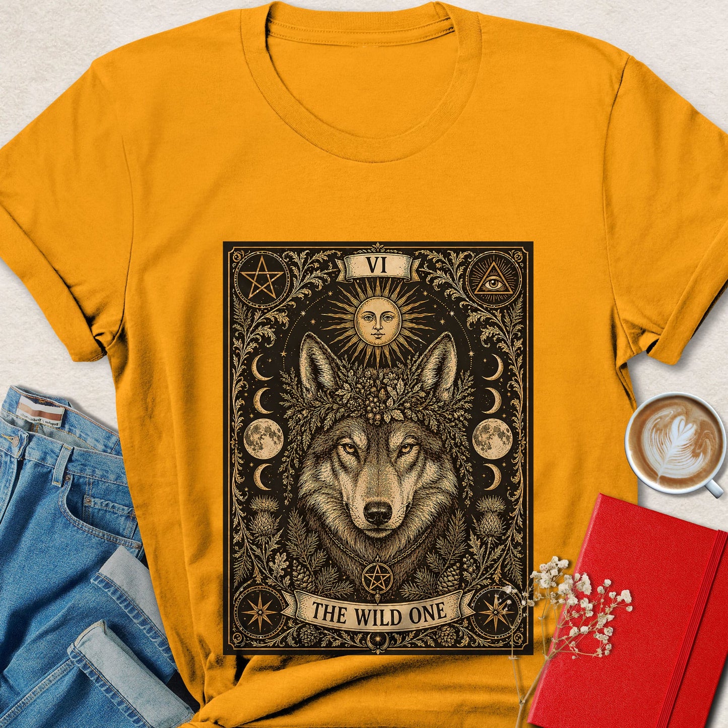 Wolf Tarot Vegan Shirt Animal Rights Plant Based Tee