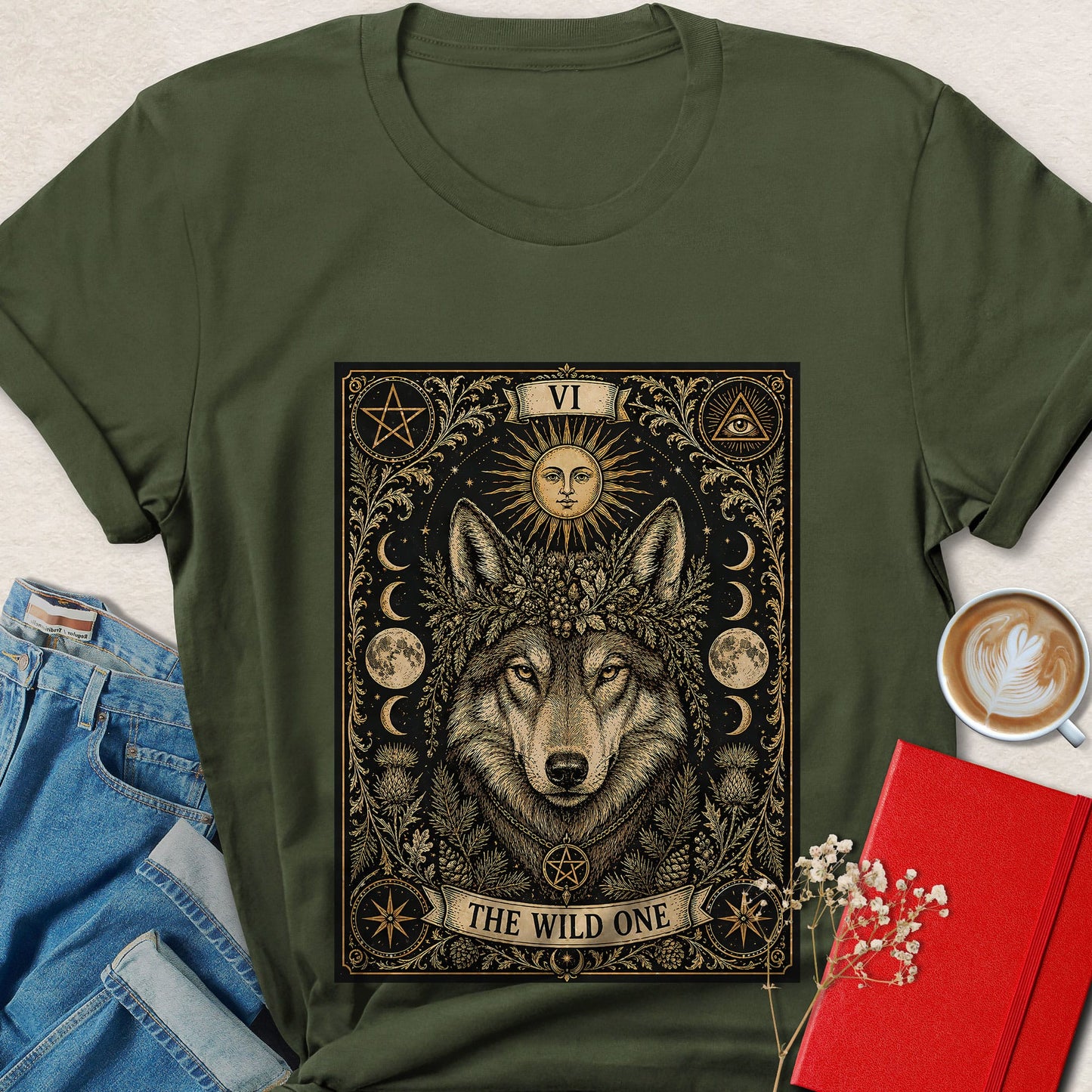 Wolf Tarot Vegan Shirt Animal Rights Plant Based Tee