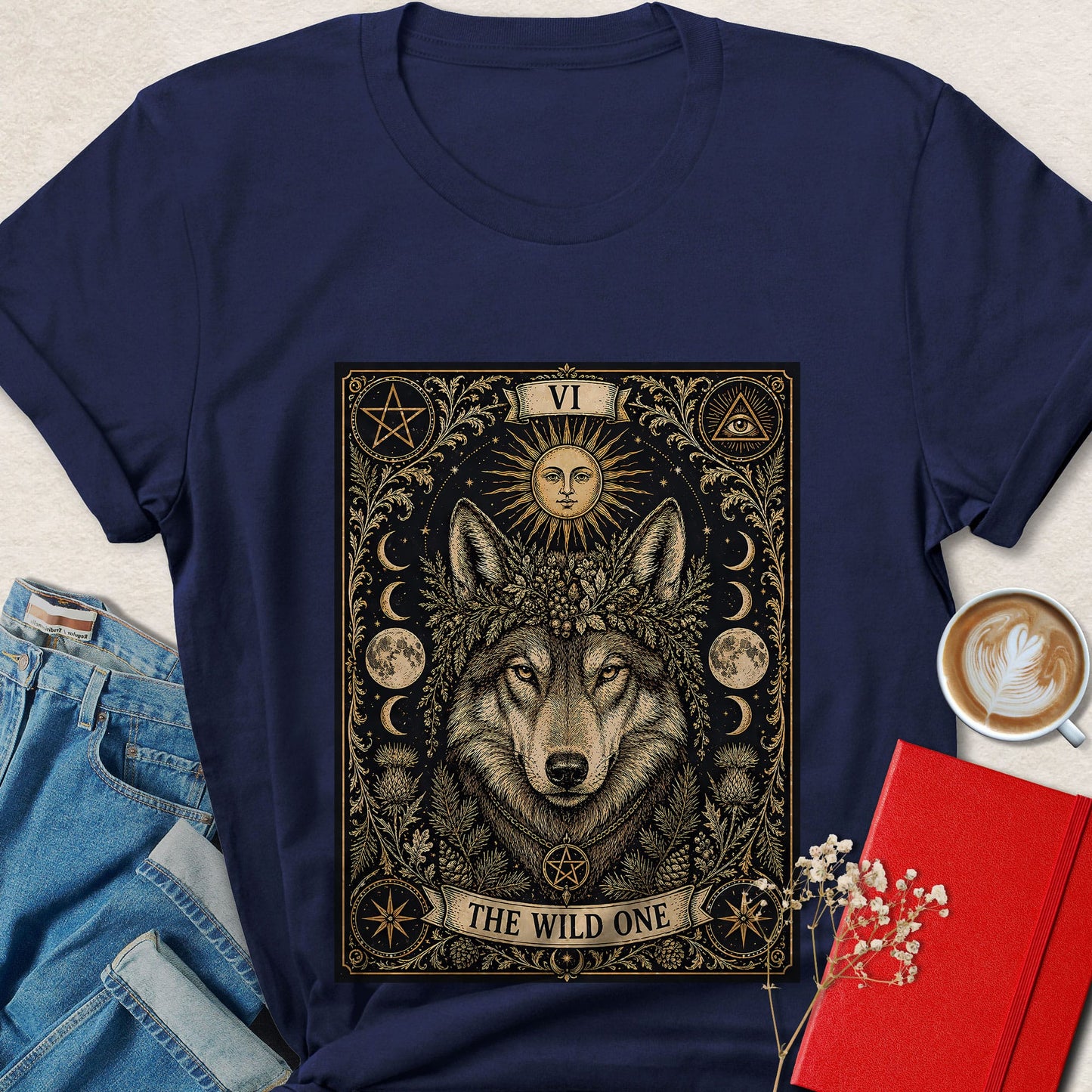 Wolf Tarot Vegan Shirt Animal Rights Plant Based Tee