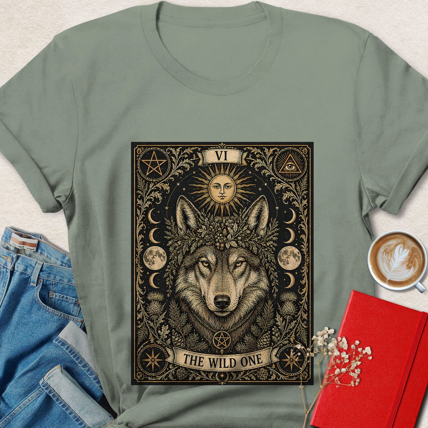 Wolf Tarot Vegan Shirt Animal Rights Plant Based Tee