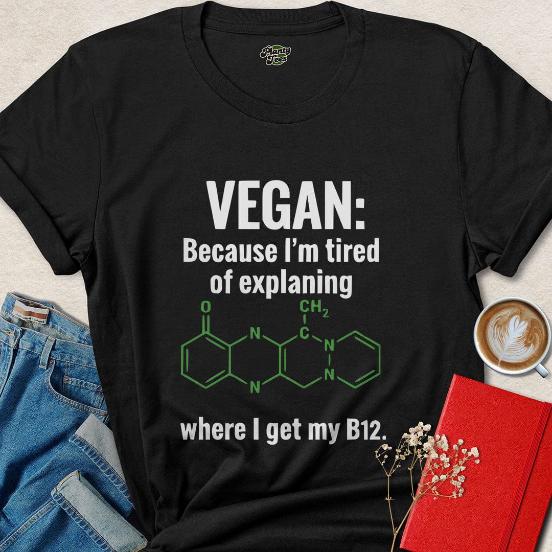 Vegan B12 Shirt – Science-Backed Funny Tee for Plant-Based Pride